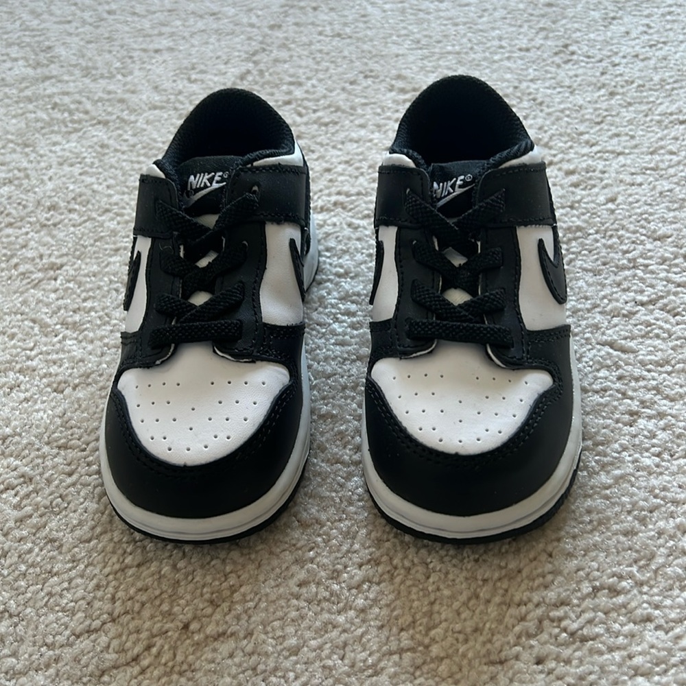 Child Nike Dunk Low Black and White